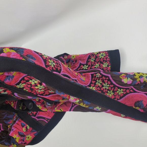 Canvasback Vintage Vibrant Multicolor Flower Cotton Blend Blazer Size 14 - Picture 6 of 9